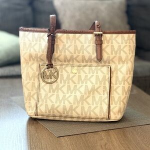Michael Kors Monogram Jet Set Logo Tote